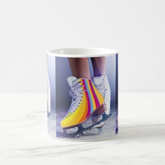 姿スケートで滑る靴 コーヒーマグカップ (中央)