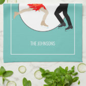 姿スケートで滑る キッチンタオル (折り畳み)