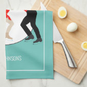 姿スケートで滑る キッチンタオル (四つ折り)