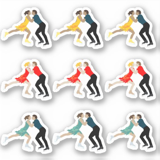 姿スケートで滑る シール (正面)