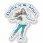 姿スケートで滑る「スケートで滑るby my haters」 シール (正面)