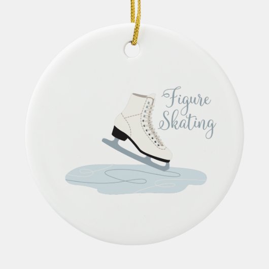 姿スケートで滑る セラミックオーナメント (正面)