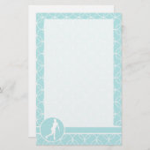 姿スケートで滑る;ベビーブルーサークル 便箋 (正面/裏面)