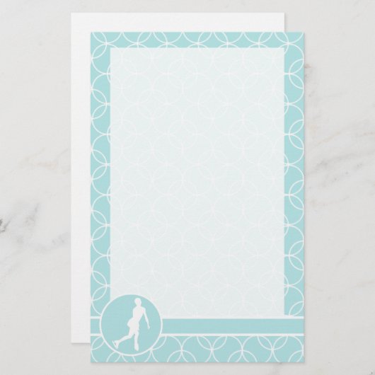 姿スケートで滑る;ベビーブルーサークル 便箋 (正面/裏面)