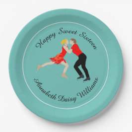 姿スケートで滑る ペーパープレート