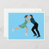 姿スケートで滑る ポストカード (正面/裏面)