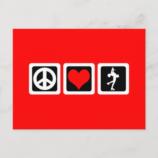 姿スケートで滑る ポストカード (正面)