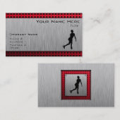 姿スケートで滑る;レッドメタルルック 名刺 (正面/裏面)