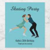 姿スケートで滑る ワインラベル (シングルラベル)