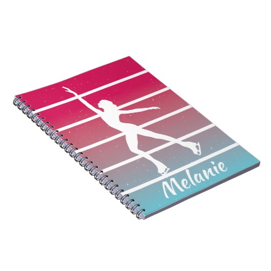 「姿スケートで滑る」氷スケートで滑る名前をカスタムする ノートブック (右側)