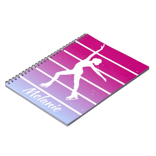 「姿スケートで滑る」氷スケートで滑る名前をカスタムする ノートブック (左側)