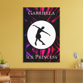 姿スケートで滑る「氷プリンセスパーソナライズされた」 キャンバスプリント (インサイチュ (リビング))