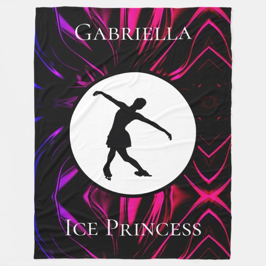 姿スケートで滑る「氷プリンセスパーソナライズされた」 フリースブランケット (正面)