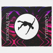 姿スケートで滑る「氷プリンセスパーソナライズされた」 フリースブランケット (正面(横))