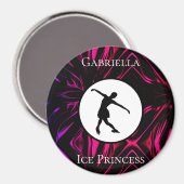 姿スケートで滑る「氷プリンセスパーソナライズされた」 マグネット (正面/裏面)