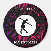 姿スケートで滑る「氷プリンセスパーソナライズされた」 マグネット (正面)
