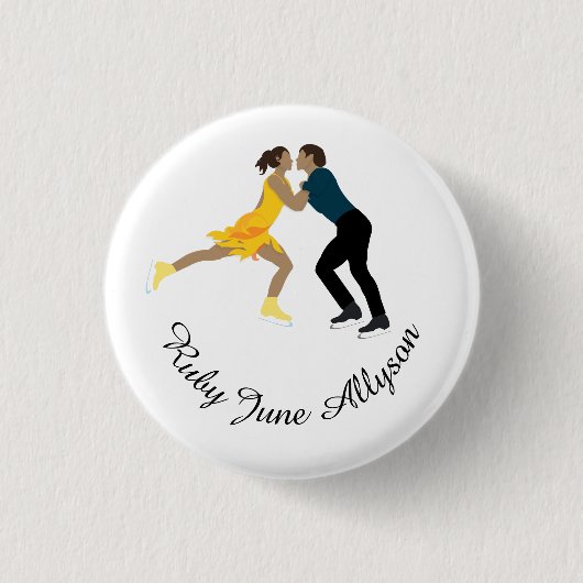 姿スケートで滑る 缶バッジ (正面)