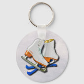 姿スケートとスケートガードがあなたの名前で キーホルダー (正面)