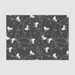 姿スケートスケートで滑るオンほぼ黒の灰色 薄葉紙