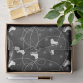 姿スケートスケートで滑るオンほぼ黒の灰色 薄葉紙 (ギフト)