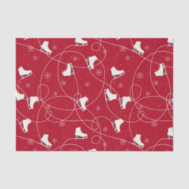 姿スケートスケートで滑るオン明るい赤 薄葉紙