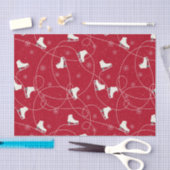 姿スケートスケートで滑るオン明るい赤 薄葉紙 (クラフト)