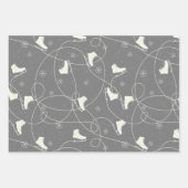 姿スケートスケートで滑るオン3色 ラッピングペーパーシート (正面3)