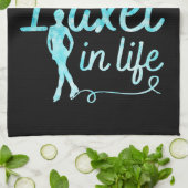 姿スケートブレードタオルアクセルインライフブルー凍ってい キッチンタオル (折り畳み)