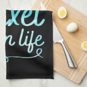 姿スケートブレードタオルアクセルインライフブルー凍ってい キッチンタオル (四つ折り)