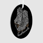 姿スケートワードアートアイススケートで滑る オーナメント (正面)