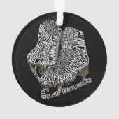 姿スケートワードアートアイススケートで滑る オーナメント (裏面)