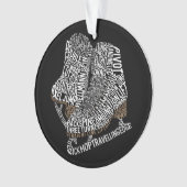 姿スケートワードアートアイススケートで滑る オーナメント (正面)