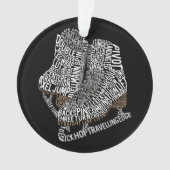 姿スケートワードアートアイススケートで滑る オーナメント (正面)