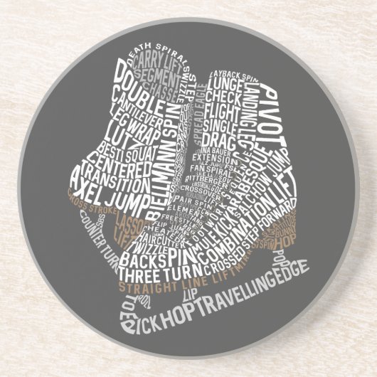 姿スケートワードアートアイススケートで滑る コースター (正面)