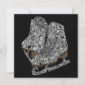 姿スケートワードアートアイススケートで滑る ノートカード (正面)