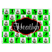 姿パーソナライズされたスケートで滑るクリスマス抱き枕 ラージペーパーバッグ (裏面)