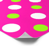 姿モノグラムのスケーターピンク – グリーンポルカドット ポスター (角)