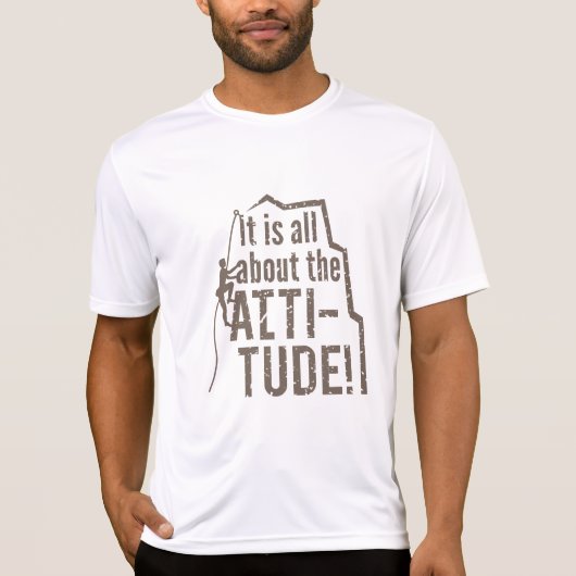 姿勢か標高か グランジマウンテンクライミングTシャツ Tシャツ (正面)
