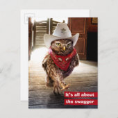 姿勢と短剣で丈夫な西部の保安官フクロウ ポストカード (正面/裏面)