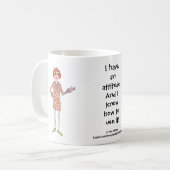 姿勢のコーヒーmで働く女性の服を着る コーヒーマグカップ (正面左)