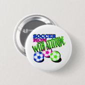 姿勢を持ったサッカーママ 缶バッジ (正面&裏面)