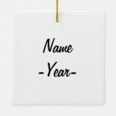 姿勢を持つカスタマイズ可能なエステティシャン セラミックオーナメント (裏面)