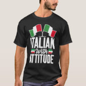 姿勢イタリアンイタリアン付きフライタリアング Tシャツ (正面)