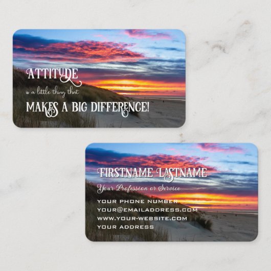 姿勢前向きやる気を起こさせる引用文ライフ指導 名刺 (正面/裏面)