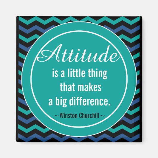 姿勢前向きチャーチルの引用やる気を起こさせる マグネット (正面)