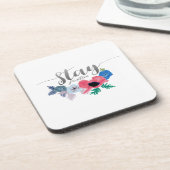 姿勢前向き引用文レタリング花 コースター (左側)