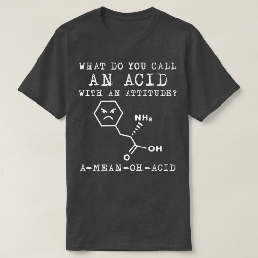 姿勢化学科学先生の酸 Tシャツ (デザイン正面)