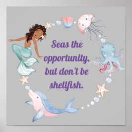 姿勢海の生き物ことわざポスター ポスター