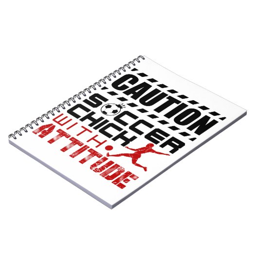 姿勢選手の女の子とおもしろいサッカー10代のの雛 ノートブック (左側)