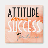 姿勢…成功オレンジ色のハート背景 マグネット (正面)